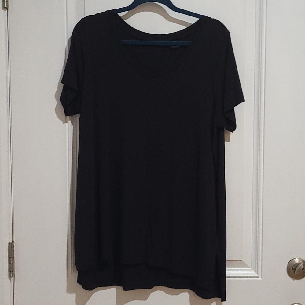 Tahari Black Tunic Top